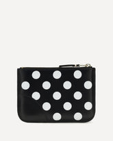 Polka-dot leather Coin Purse - BLACK | Base Blu