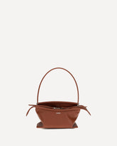 Borsa a Spalla Whisker in pelle di vitello smaltata - MARRONE | Base Blu