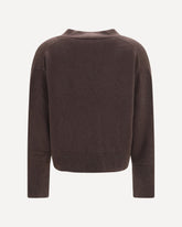 Cashmere V-neck buttoned Cardigan - BROWN | Base Blu
