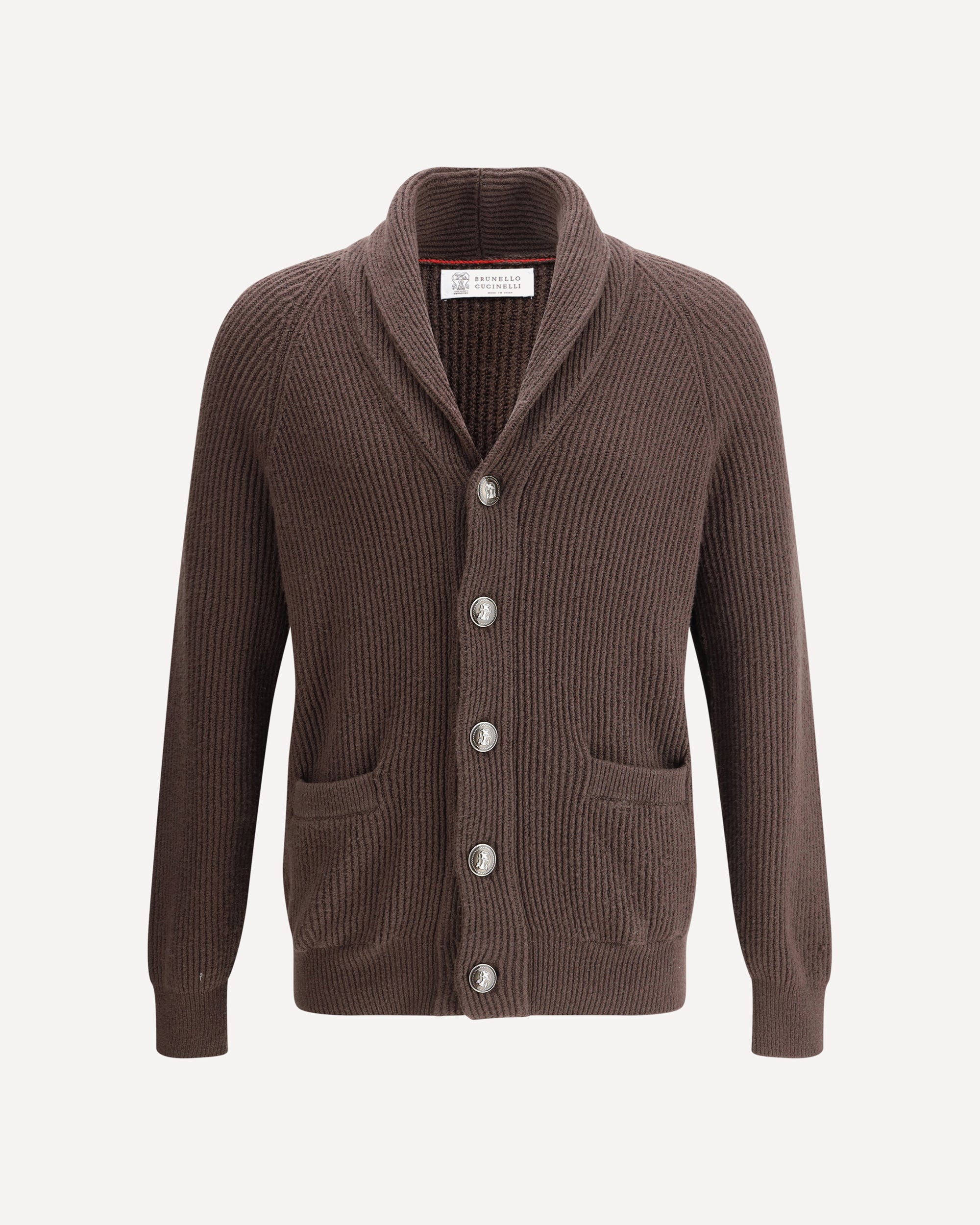 BRUNELLO CUCINELLI Ribbed Cardigan BROWN | Base Blu