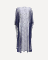 Long tulle and crystal-embellished Poncho - BLUE | Base Blu