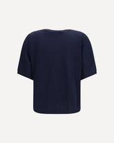 Short-sleeve cashmere and silk Sweater - BLUE | Base Blu
