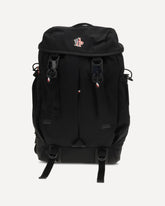 Leather-trimmed Backpack - BLACK | Base Blu