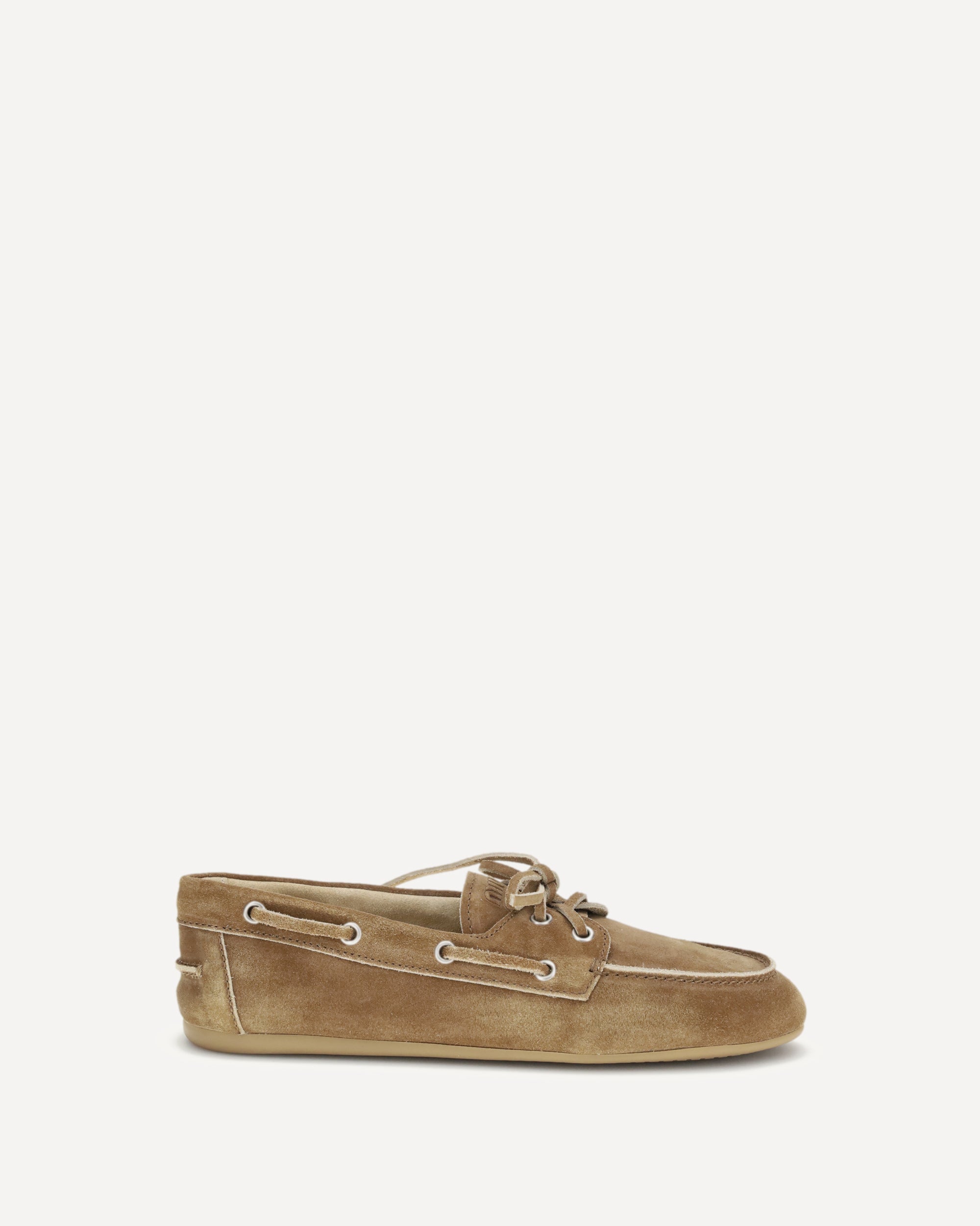 MIU MIU Delavé suede unlined Loafers BEIGE | Base Blu