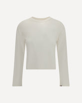Long-sleeved crew-neck T-shirt n°451 Lisa - WHITE | Base Blu