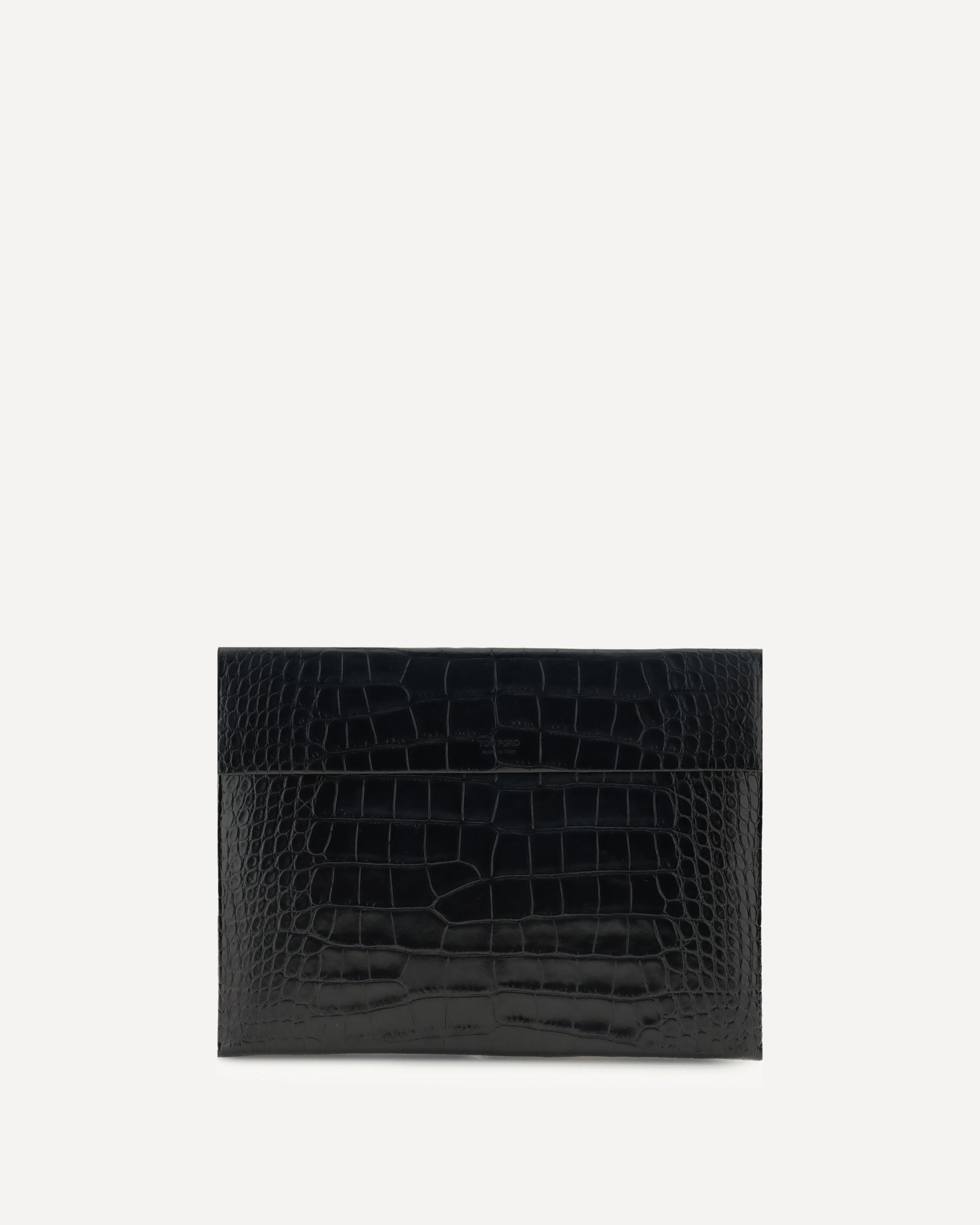 TOM FORD Crocodile print leather Pouch BLACK | Base Blu
