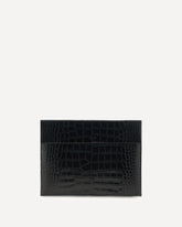 Crocodile print leather Pouch - BLACK | Base Blu