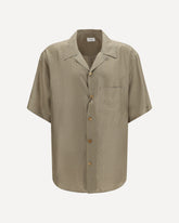 Camicia in raso di seta con motivo geometrico - MULTICOLORE | Base Blu