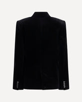 Rolo stretch-velvet double-breasted Jacket -  | Base Blu
