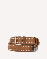 Studded suede Belt - BROWN | Base Blu