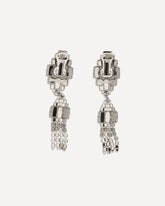 Silver-colored crystal drop Earrings - SILVER | Base Blu