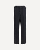 Technical wide-leg Pants in canvas - BLACK | Base Blu
