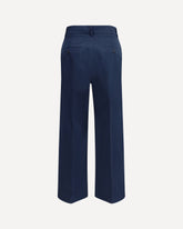 Urial cropped trousers in cotton satin - BLUE | Base Blu