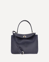 Rodeo Small Shoulder Bag in used-effect leather - BLUE | Base Blu