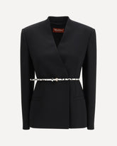 Double-breasted cady Jacket - BLACK | Base Blu