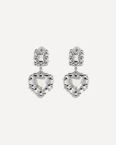Earrings with heart-shaped pendant - SILVER | Base Blu