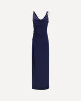 Long Dress in soft viscose jersey - BLUE | Base Blu