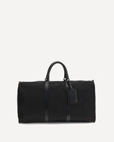 Gym Travel Bag with leather inserts - BLACK | Base Blu