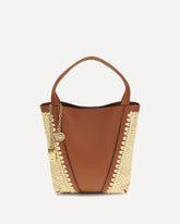 Spin raffia Bucket Bag - BEIGE | Base Blu