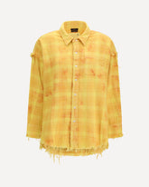 Checked Cotton Shirt - YELLOW | Base Blu