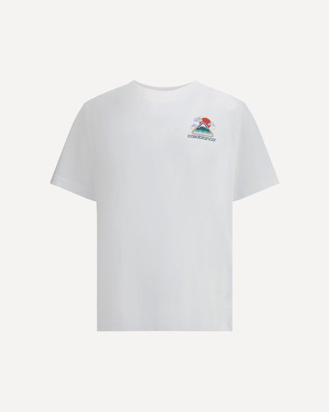 CASABLANCA Montagne OndulÉe Screen printed Tshirt WHITE | Base Blu