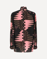 Valdimontone Print Oversized Silk Shirt - MULTICOLOUR | Base Blu