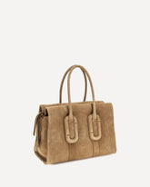 Babe City Tote suede Handbag - BROWN | Base Blu