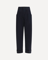 Lindsay Barrel Wide Pants gabardine - BLUE | Base Blu