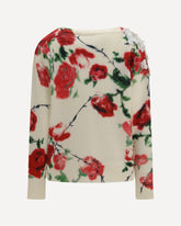 Wool and cashmere Sweater with applied roses - BEIGE | Base Blu