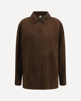 Suede Shirt Jacket - BROWN | Base Blu