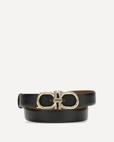 Adjustable and reversible Gancini Belt - BLACK | Base Blu