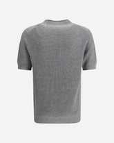 Cotton and linen knit T-Shirt - GREY | Base Blu