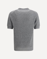 Cotton and linen knit T-Shirt - GREY | Base Blu