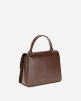 Borsa a Mano Love One Top mini in pelle shiny - MARRONE | Base Blu