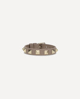 Studded leather Bracelet - GREY | Base Blu