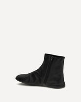 Leather ankle Boots lined with soft shearling - BLACK | Base Blu