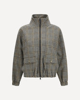Check jersey Bomber Jacket - BEIGE | Base Blu