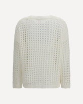 Open-knit Sweater in linen and cotton yarn - WHITE | Base Blu