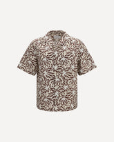Printed cotton bowling Shirt - BROWN | Base Blu
