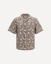 Printed cotton bowling Shirt - BROWN | Base Blu
