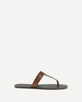 Leather thong Sandals - BROWN | Base Blu