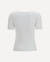 Ribbed cotton T-shirt - WHITE | Base Blu