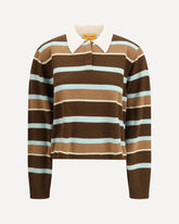 Rugby cropped striped Jumper - BROWN | Base Blu