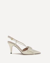 Bowow slingback leather Pump - CREAM | Base Blu