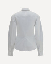 Cotton blend Shirt with tie - WHITE | Base Blu