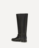 Leather Boots with buckle - BLACK | Base Blu