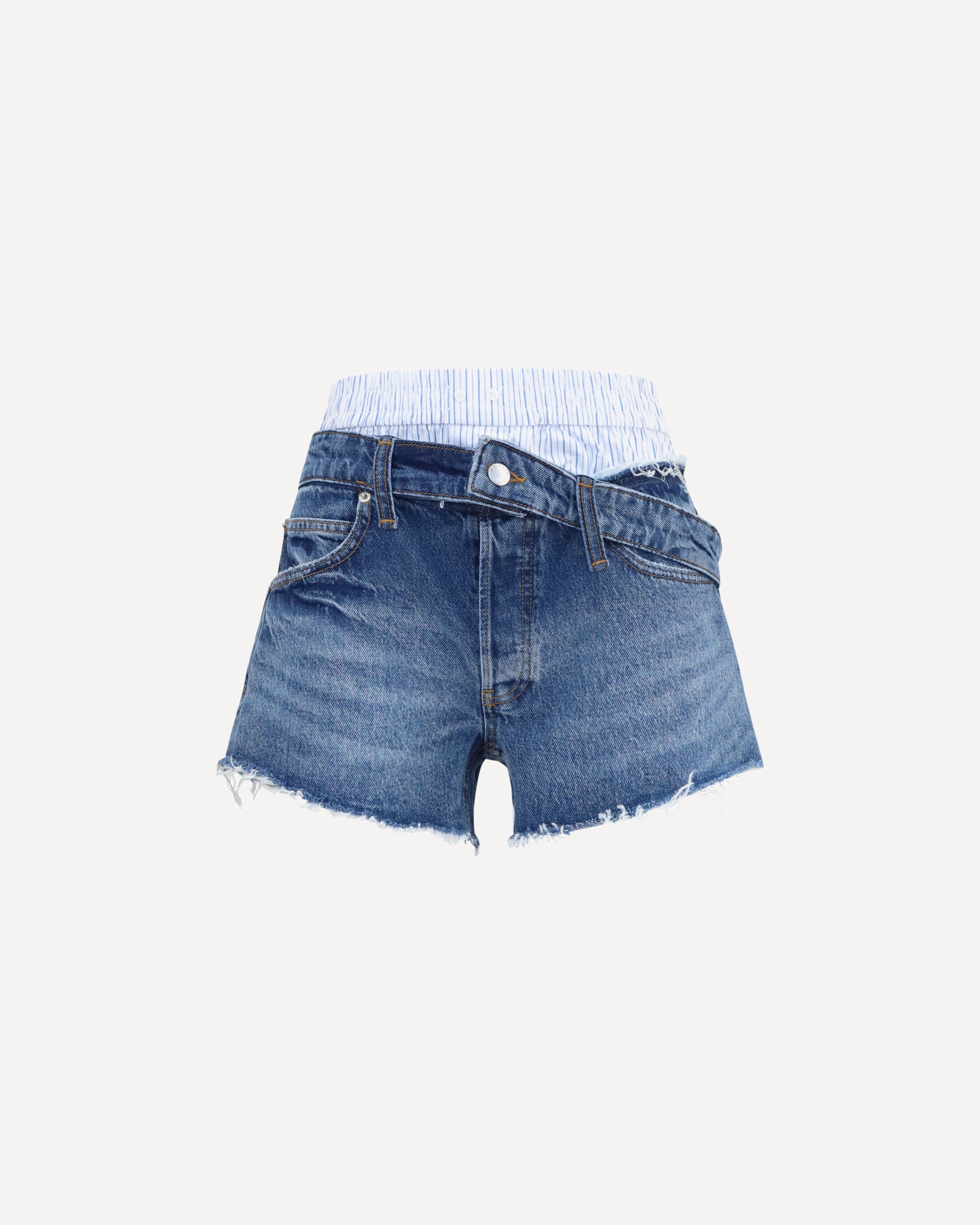 ALEXANDER WANG Denim Shorts with boxer detail BLUE | Base Blu