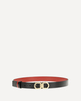 Adjustable and reversible Gancini Belt - BLACK | Base Blu