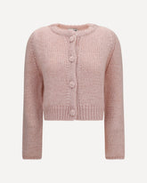Chunky knit Cardigan with buttons - PINK | Base Blu