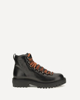 Leather lace-up Ankle Boots - BLACK | Base Blu